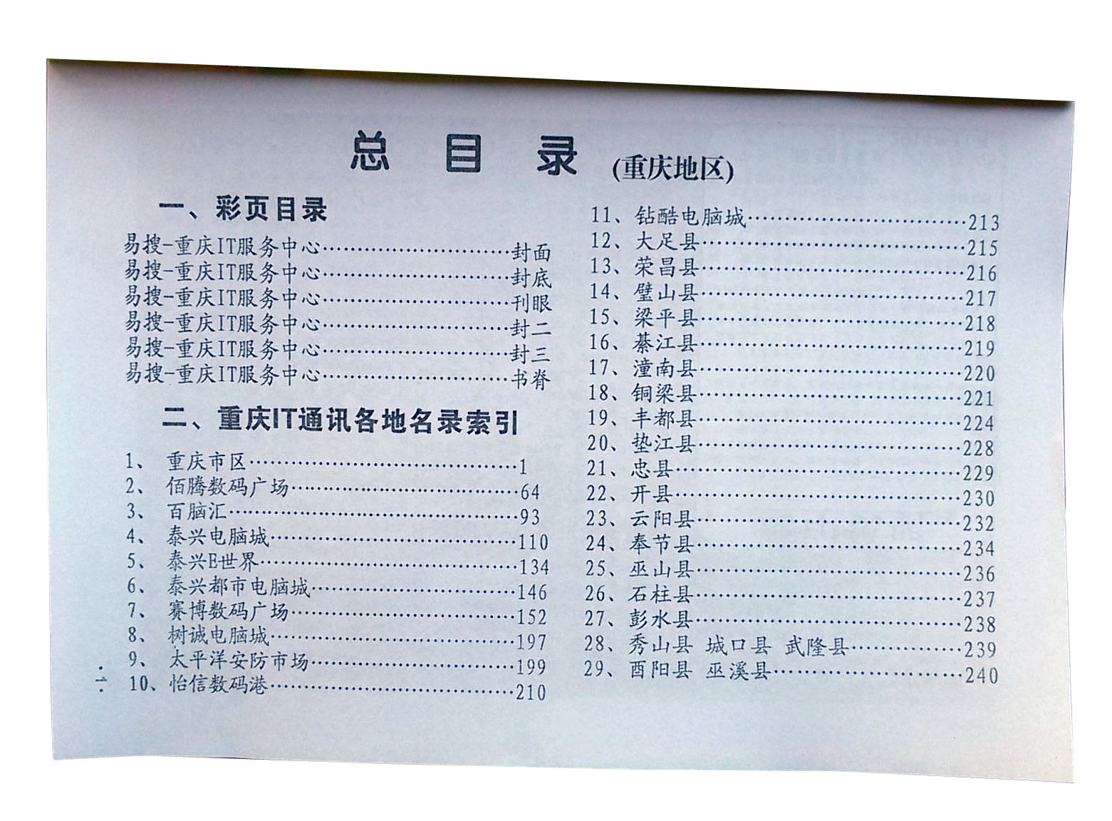 重庆IT行业通讯目录